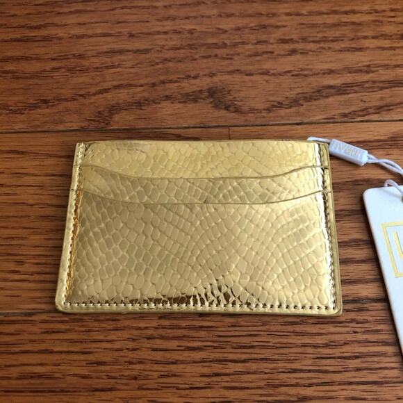 URBAN EXPRESSION Metallic Vegan Leather Gold Card Case NWT - Picture 4 of 4